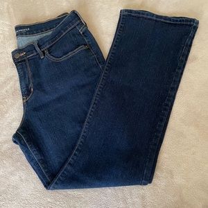 Dark-wash, stretchy, boot-cut, blue jeans! Size 12